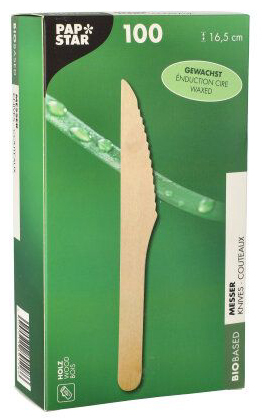 PAPSTAR Couteau en bois 'pure', ciré, longueur: 165 mm