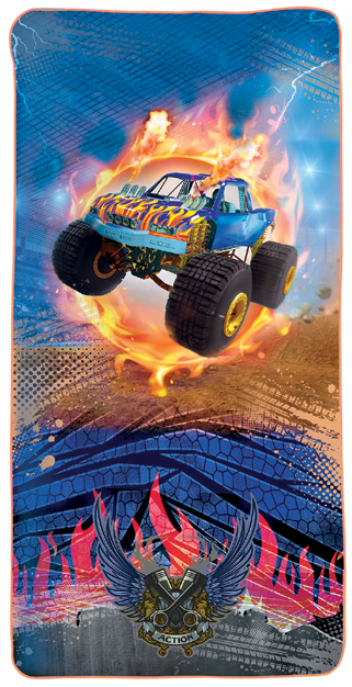 ROTH Serviette de bain pour enfants 'Monstertruck Fire'