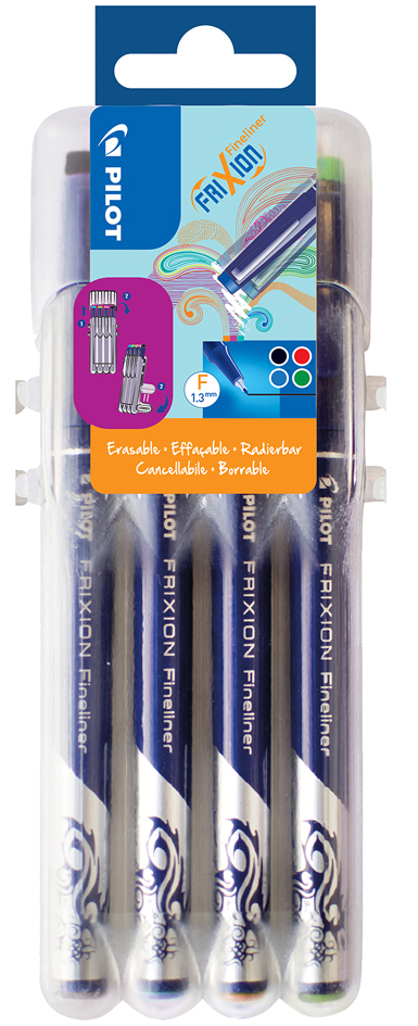 PILOT Stylo feutre Fineliner FRIXION EVOLUTIVE SET, étui 4