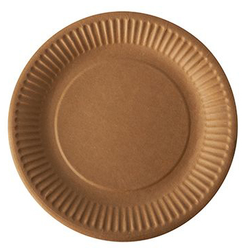 PAPSTAR Assiette en carton 'pure', rond, 190 mm, marron