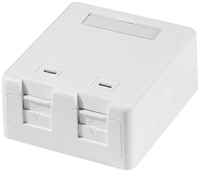 Boîtier en saillie pour modules Keystone, 2 ports