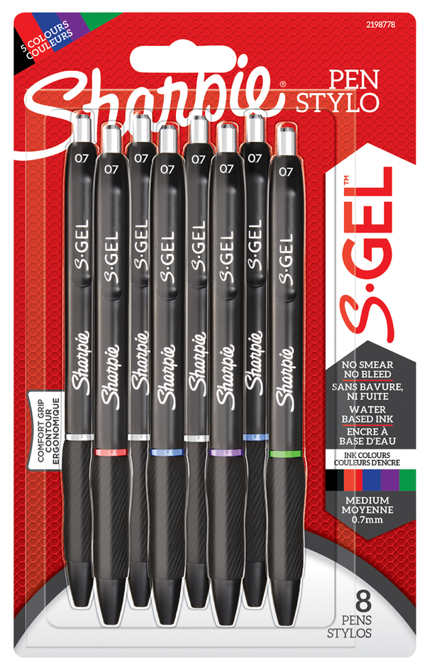 Sharpie Stylo roller à encre gel S-GEL, blister, assorti