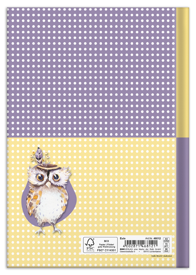 Carnet de notes "Chouette", face arrière