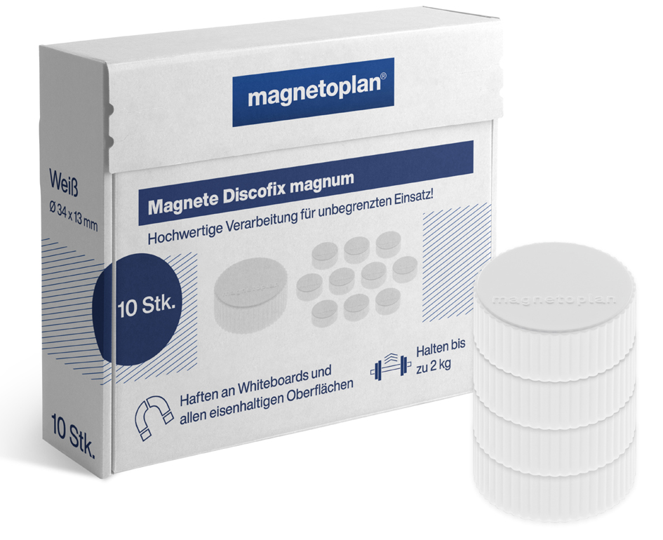 magnetoplan Discofix aimant rond 'magnum', blanc