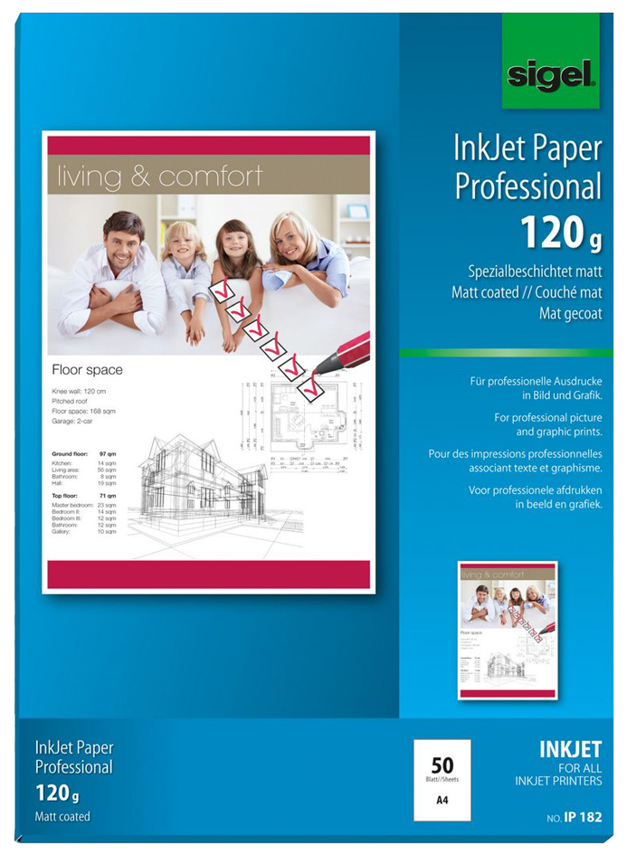 sigel Papier jet d'encre, A3, 160 g/m2, mat, extra blanc