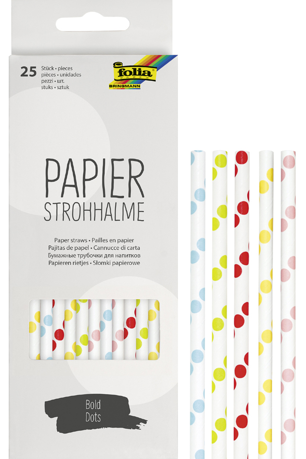 folia Paille en papier 'BOLD DOTS', longueur : 200 mm