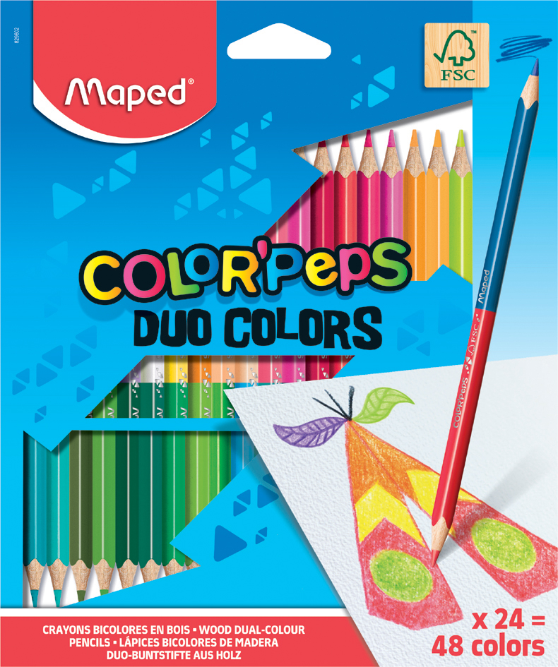 Sets de crayons de couleur, bicolore