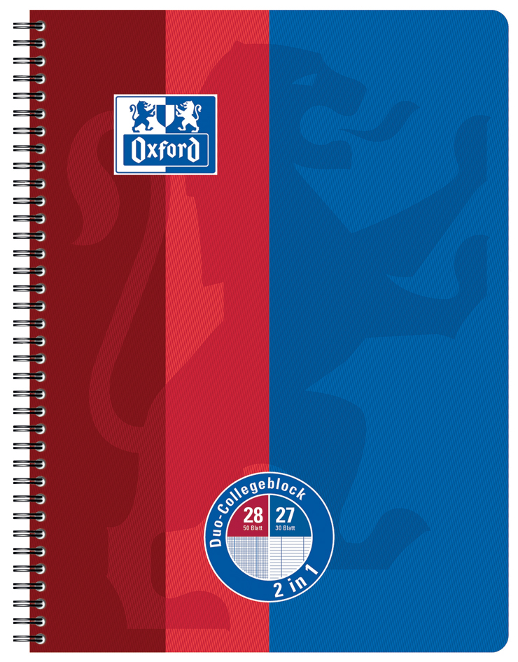 Oxford Cahier scolaire DUO classique, A4+, 160 pages