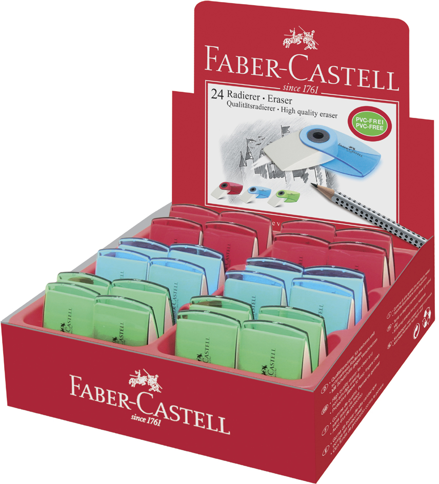FABER-CASTELL Gomme en plastique 'SLEEVE MINI', assorti