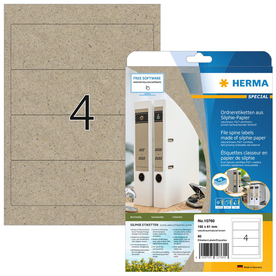 HERMA Étiquette pour dos de classeur, papier silphie