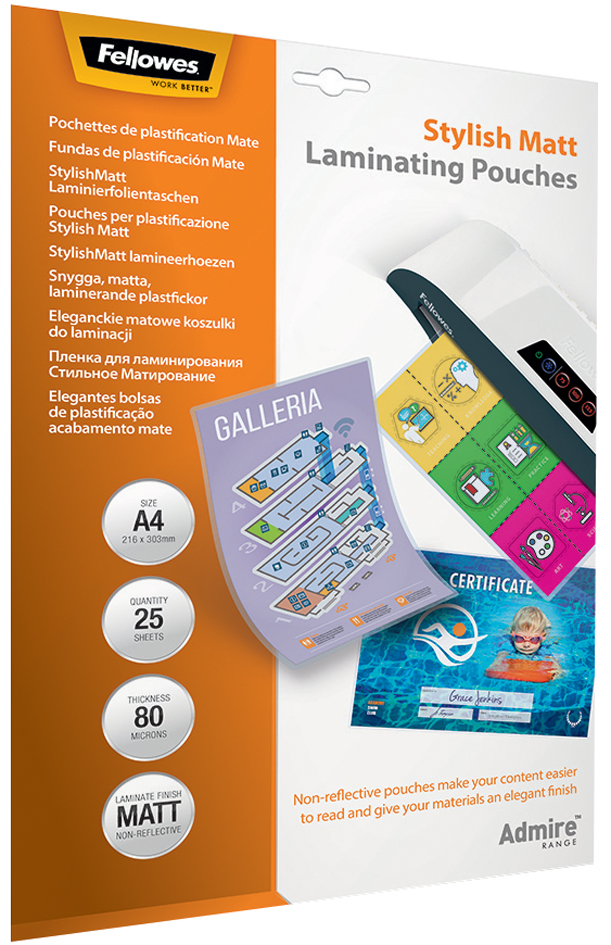 Fellowes Pochette de plastification, A4, mat, 160 microns