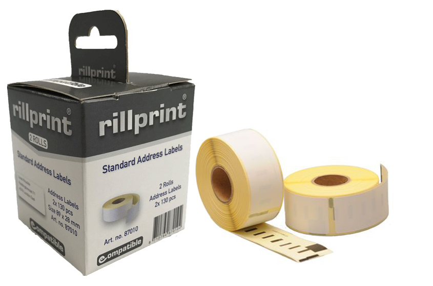 rillstab Rouleau d'étiquettes, 89 x 28 mm, blanc