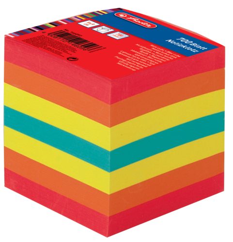 Herlitz Bloc-notes cube, 90 x 90 mm, 80 g/m2, coloré