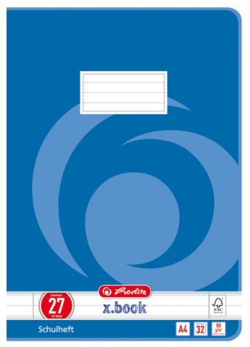 herlitz Cahier x.book, A4, linéature 28 / quadrillé