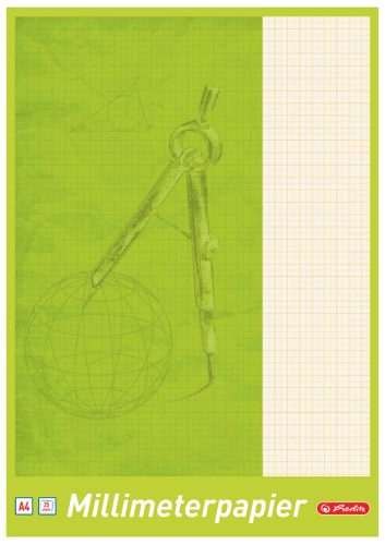 herlitz Bloc de papier millimétré A3, 80 g/m2, 20 feuilles