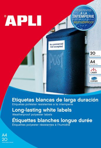 APLI Etiquette, résistant aux intempéries, 63,5 x 38,1 mm