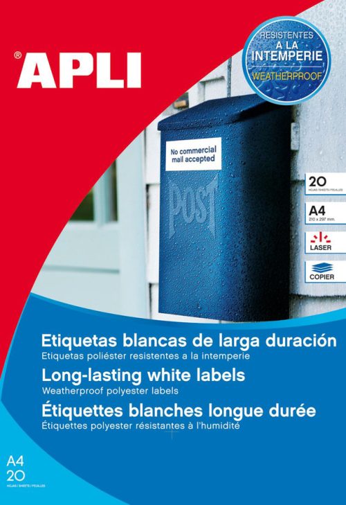 APLI Etiquette, résistant aux intempéries, 99,1 x 57 mm