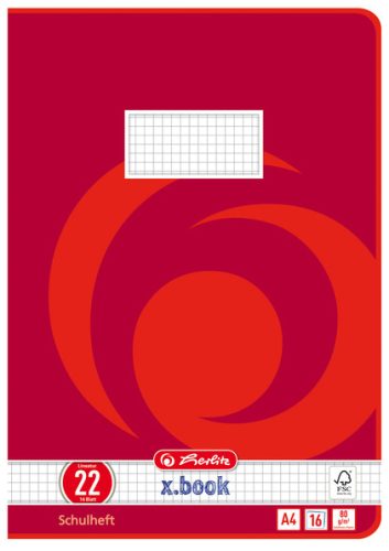 herlitz Cahier x.book, A4, réglure 22 / quadrillé