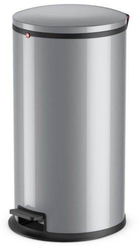 Hailo Poubelle à pédale Pure L, tôle d'acier, argent