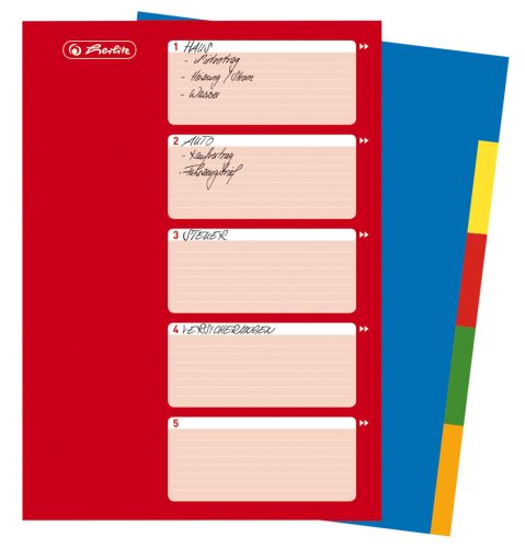 herlitz Intercalaires en plastique, uni, A4, 10 touches