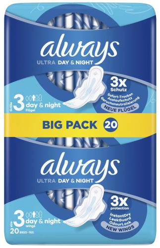always maxi Serviette hygiénique Night avec ailettes,BigPack