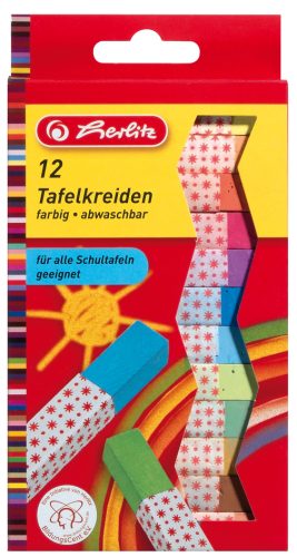 herlitz Craie pour tableau, assorti, étui carton de 12