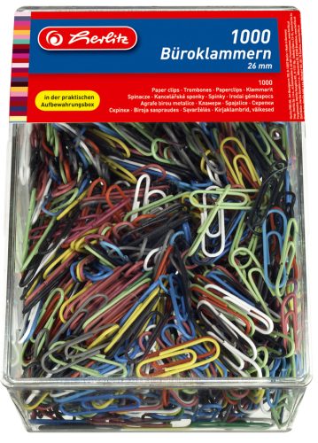 herlitz Trombones, en métal, revêtus de plastique, 26 mm