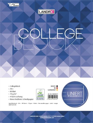 LANDRÉ Cahier à spirale 'college', A4, quadrillé, 160 pages