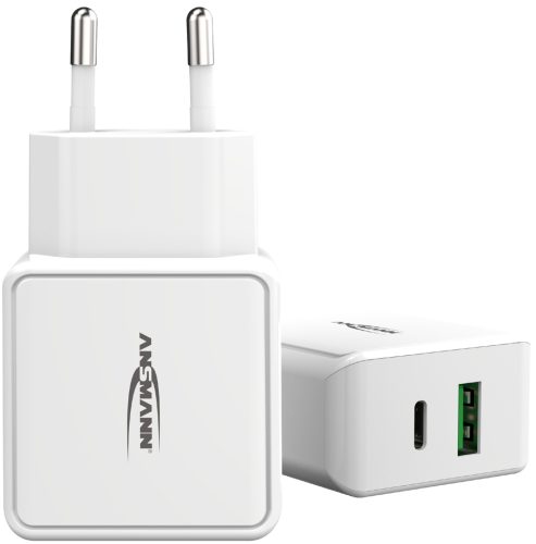 ANSMANN Chargeur USB Home Charger HC218PD, 2x port USB,blanc