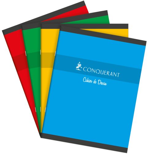 CONQUERANT SEPT Cahier de dessin NF40, 170 x 220 mm, uni