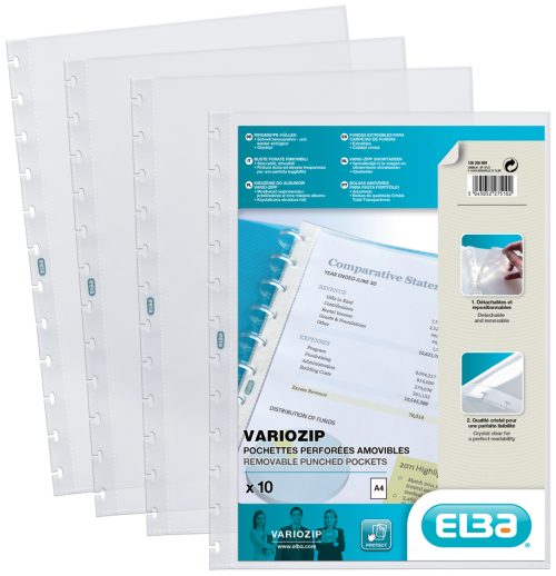 ELBA Pochettes pour protège-documents Vario-Zipp, format A4