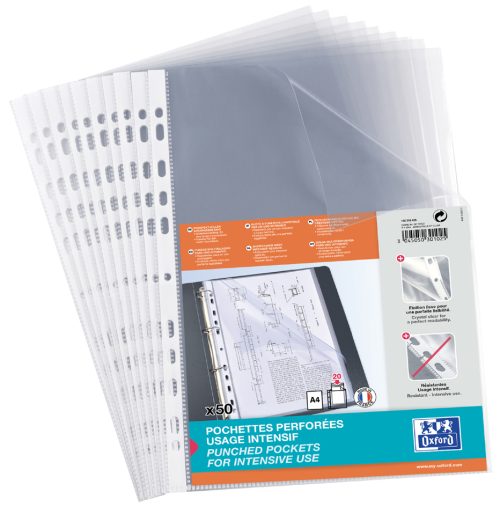 Oxford Pochette perforée Standard, A4, PP, grainé