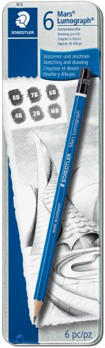 STAEDTLER Crayon Mars Lumograph, étui métallique de 6