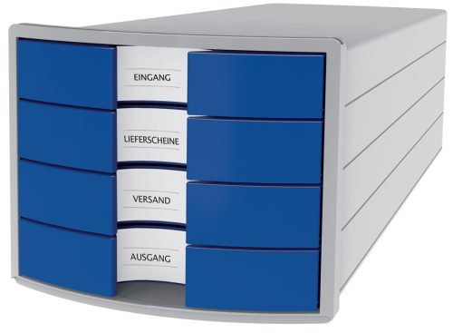 HAN Module de classement IMPULS 2.0, 4 tiroirs, gris/bleu