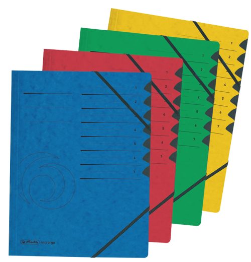 Herlitz Trieur easyorga, A4, carton, 7 compartiments, vert