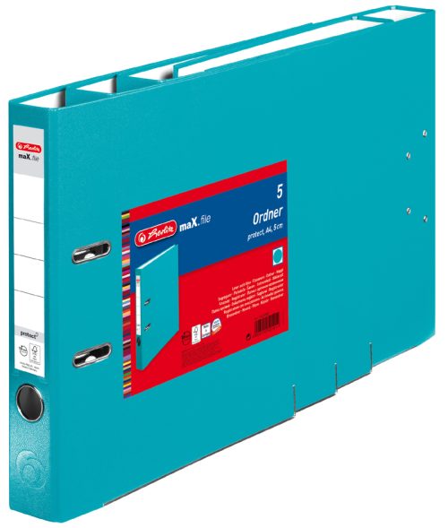 herlitz Classeur maX.file protect, A4, turquoise, pack de 5
