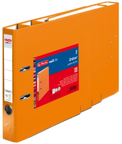herlitz Classeur maX.file protect, A4, orange, pack de 5