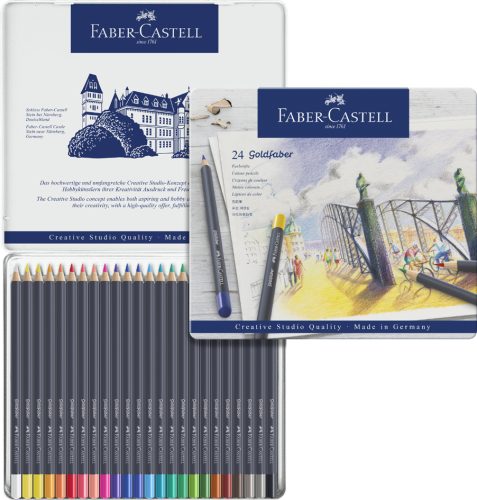 FABER-CASTELL Crayons de couleur GOLDFABER, étui en métal