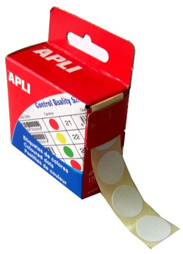 APLI Pastille de signalisation, diamètre: 15 mm, blanc