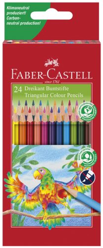 FABER-CASTELL Crayons de couleur triangulaires, étui de 24