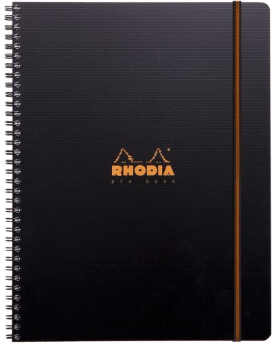 RHODIA Cahier à spirale 'Pro Book', A4+, quadrillé, noir