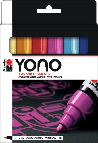 Marabu Feutre acrylique 'YONO', 1,5 - 3,0 mm, set de 12