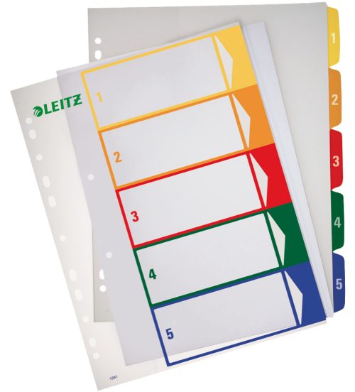 LEITZ Intercalaires en plastique, numéroté, A4 extra large