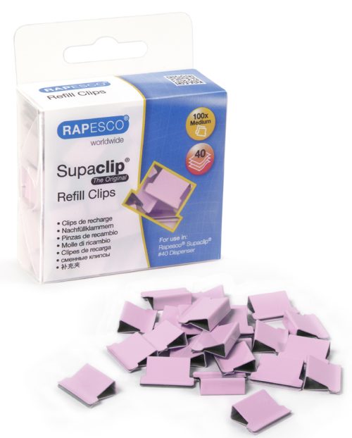 RAPESCO Clips à documents Supaclip 40, rose