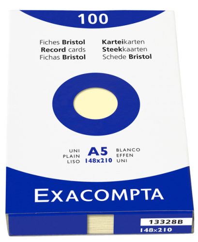 EXACOMPTA Fiches bristol, A5, ligné, rose