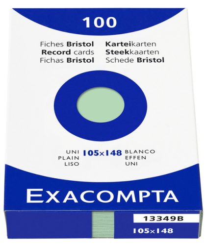 EXACOMPTA Fiches bristol, A6, quadrillé, assorti