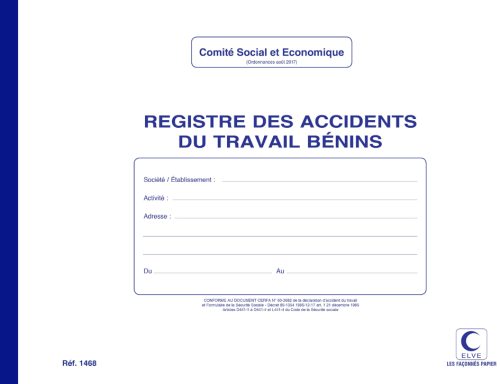 ELVE Registre 'Accidents du travail bénins'
