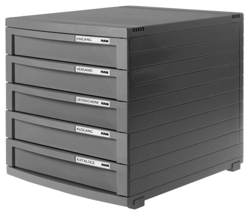 HAN Module de classement CONTUR, 5 tiroirs, gris foncé