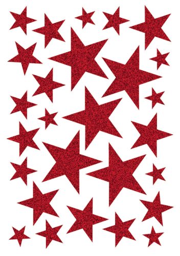 HERMA Autocollants de Noel MAGIC 'étoiles rouge', pailletté
