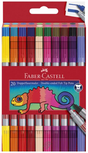 FABER-CASTELL Feutre double pointe, étui de 20